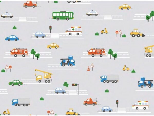 Traffic Town Kids Wallpaper