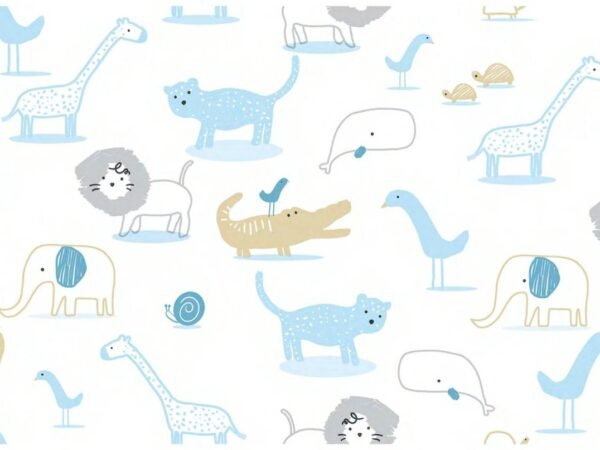 Playful ZooLand Kids Wallpaper
