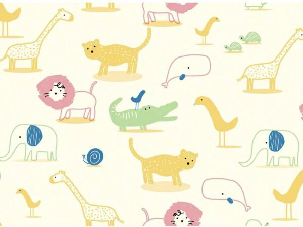 Playful ZooLand Kids Wallpaper