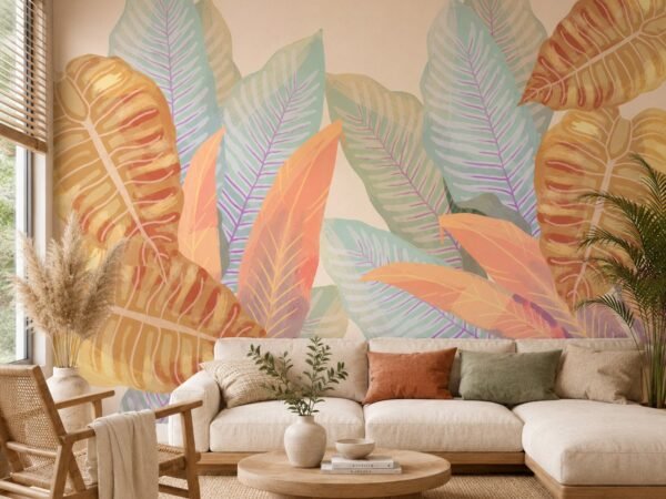 Aurora Croton — Luxury Floral Wallpaper Dubai