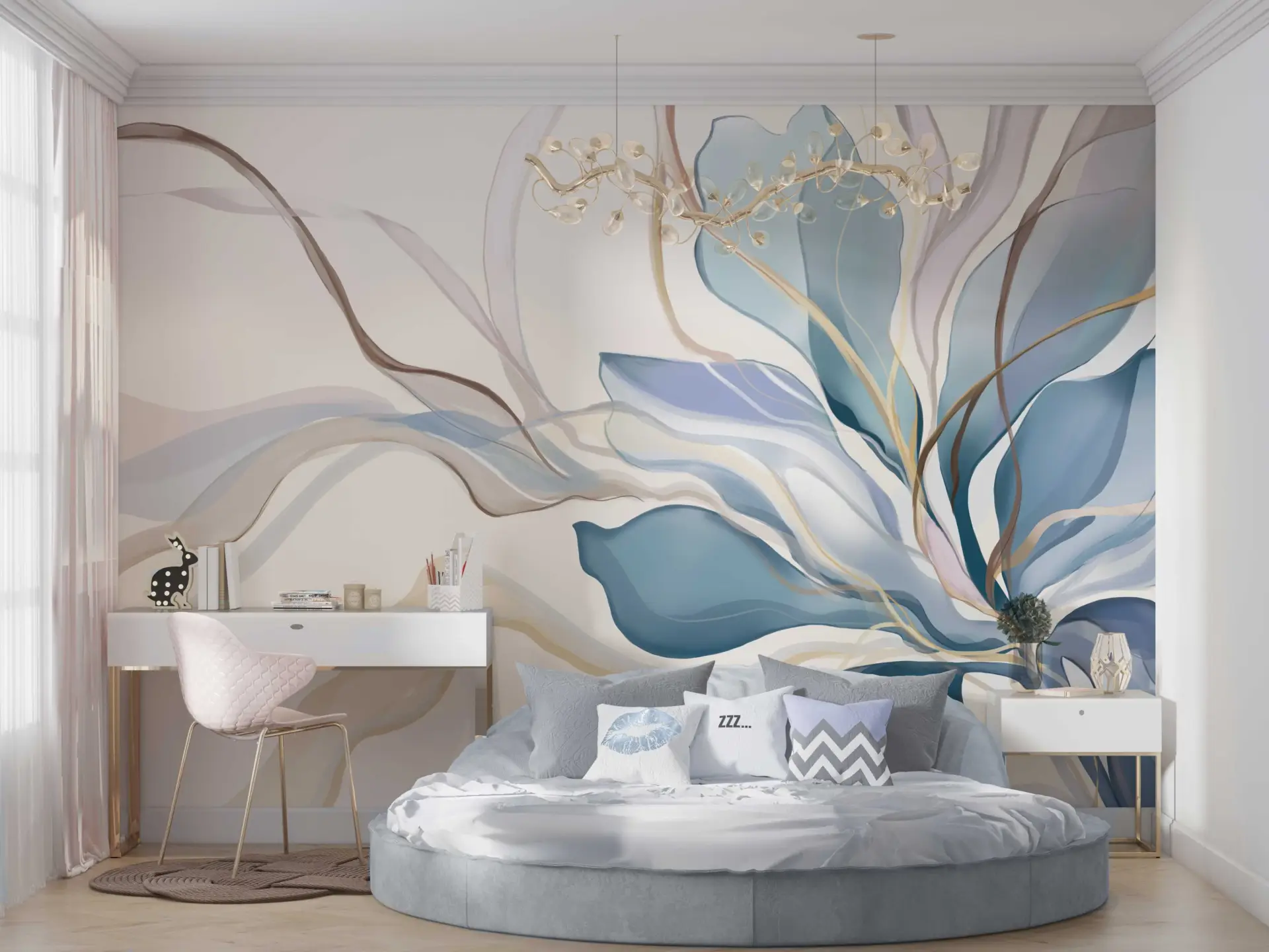 Azure Reverie — Luxury Floral Wallpaper Dubai - Image 4