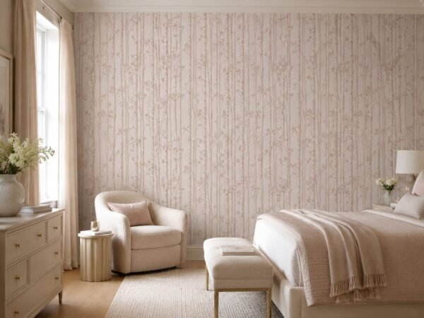 Blush Coppice — Luxury Floral Wallpaper Dubai