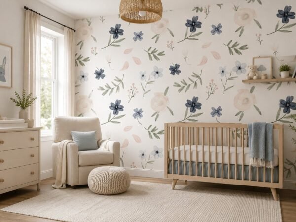 Blush Sprig — Luxury Floral Wallpaper Dubai