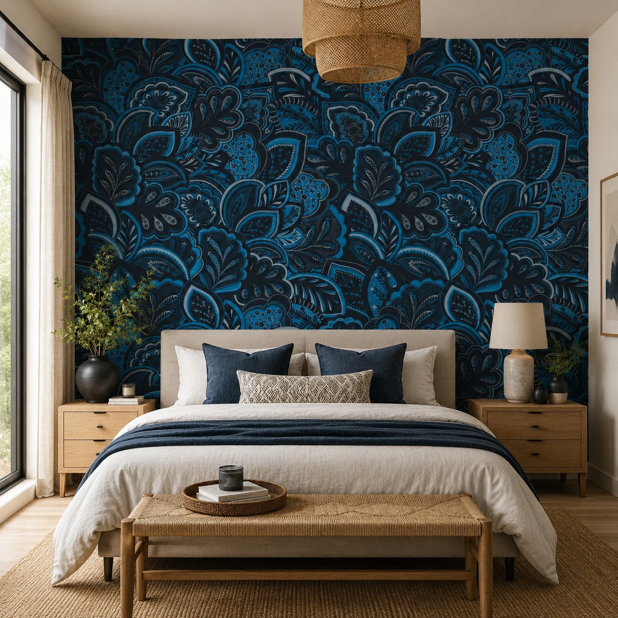 Cerulean Buta — Heritage Wallpaper Dubai
