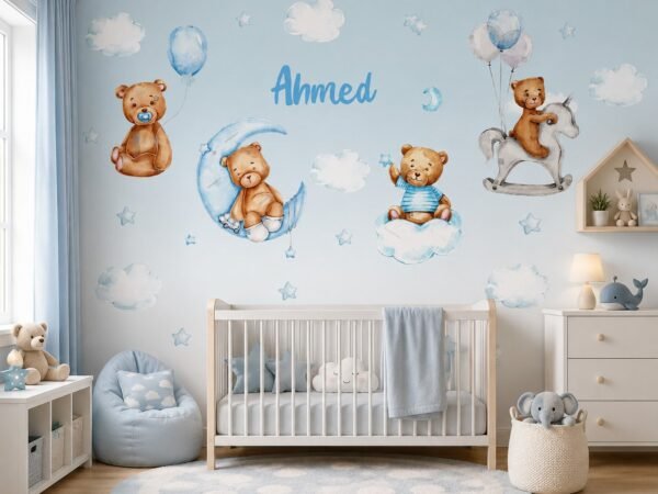 Cloudtop Teddies — Luxury Kids Wallpaper Dubai