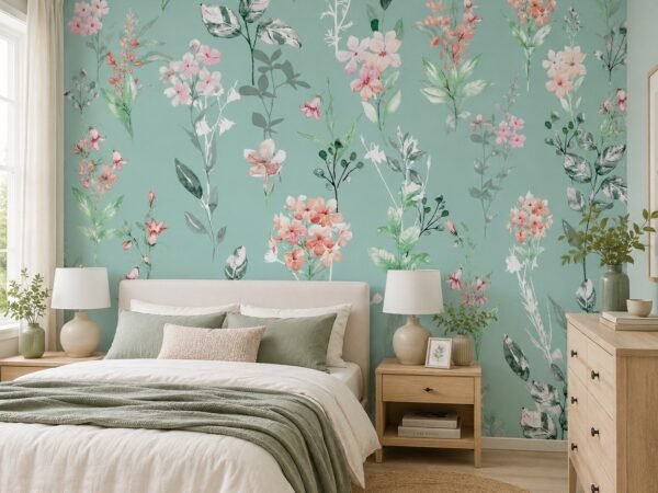Coral Daydream — Luxury Floral Wallpaper Dubai