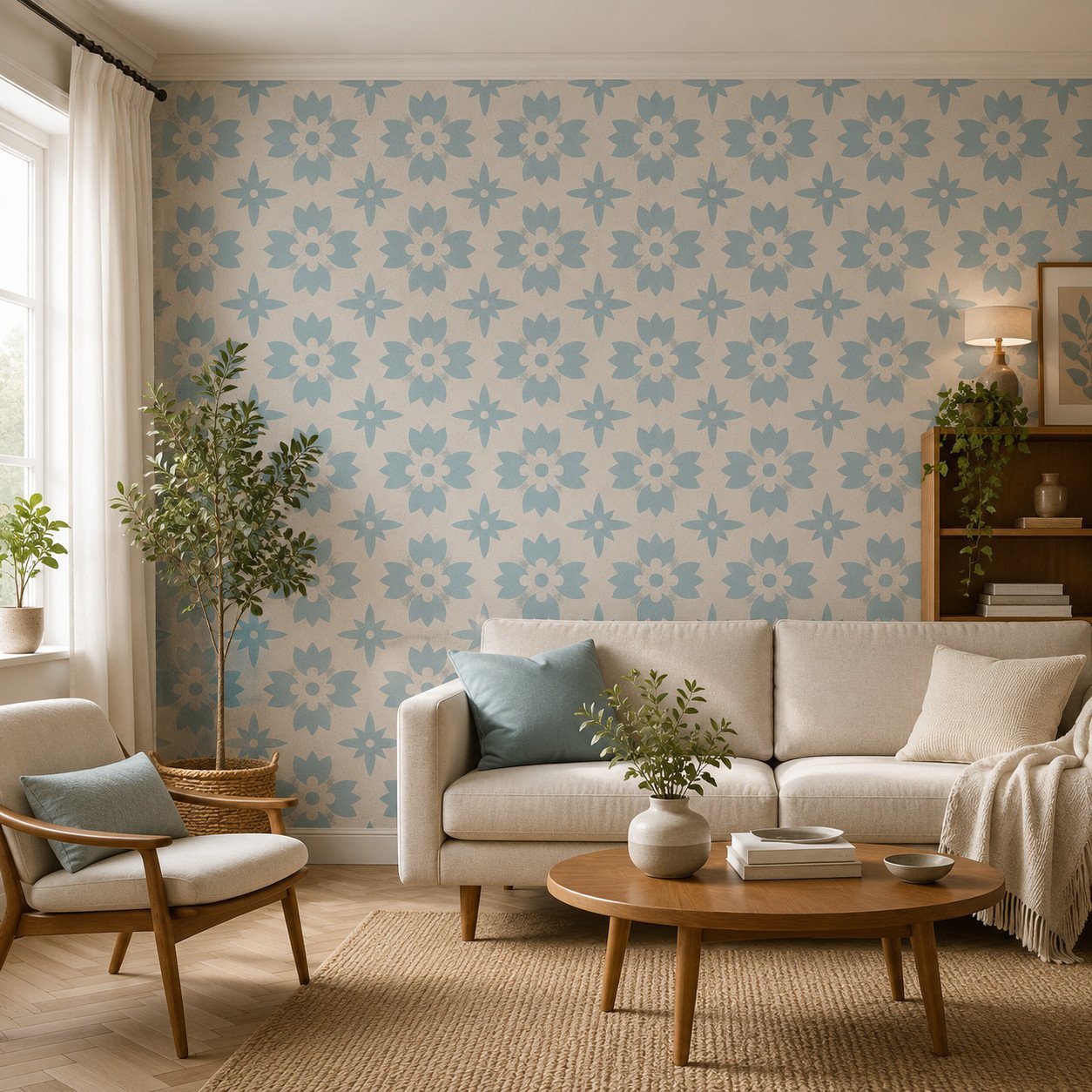 Delft Petals — Luxury Floral Wallpaper Dubai