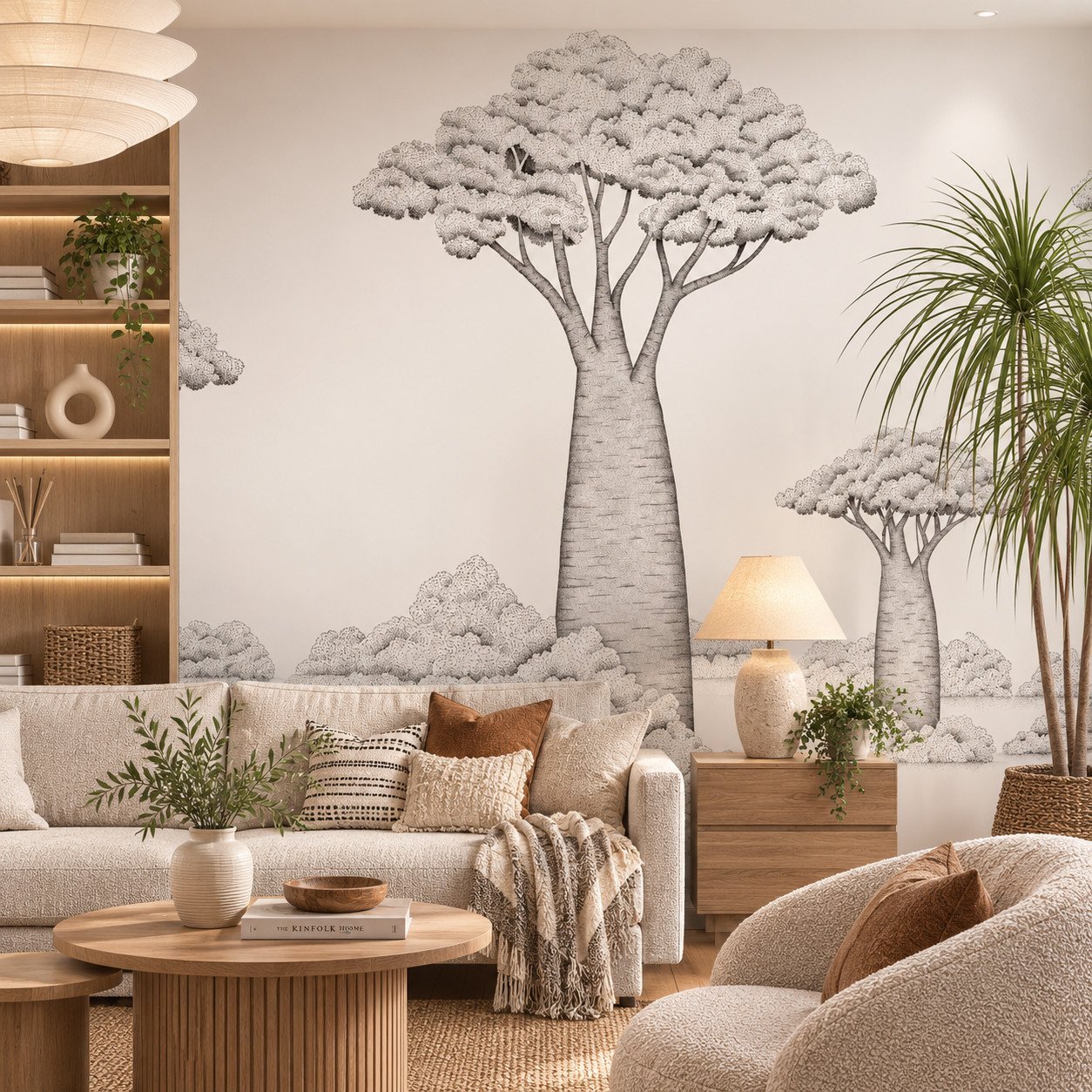Graphite Giants — Luxury Floral Wallpaper Dubai