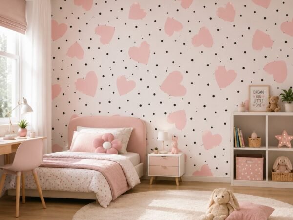 Heart Confetti — Luxury Kids Wallpaper Dubai
