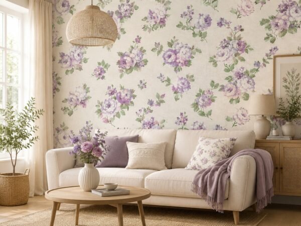 Lilac Keepsake — Luxury Floral Wallpaper Dubai