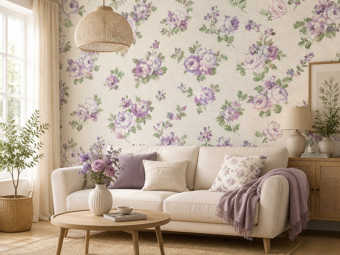 Lilac Keepsake — Luxury Floral Wallpaper Dubai