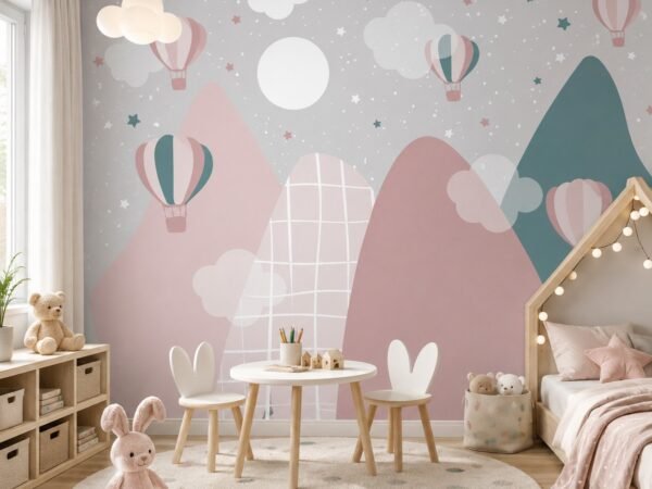 Moonlit Ascent — Luxury Kids Wallpaper Dubai