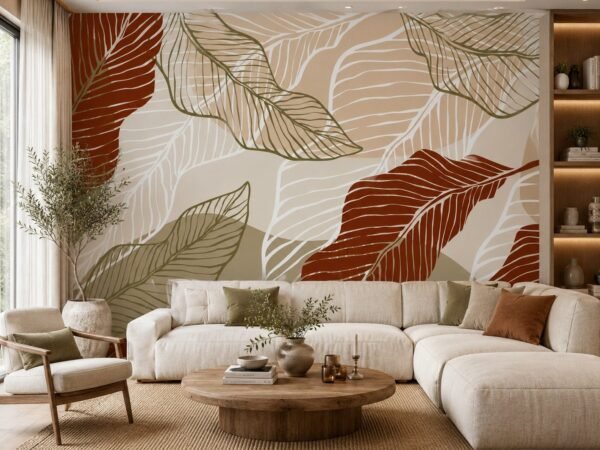 Olive Tracery — Luxury Floral Wallpaper Dubai