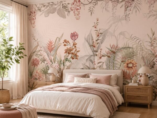 Pastel Arboretum — Luxury Floral Wallpaper Dubai