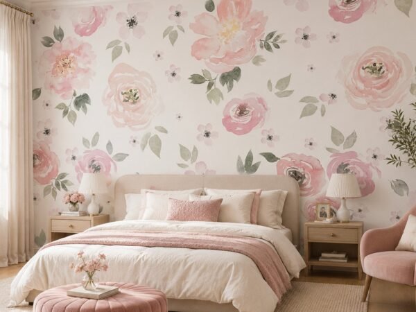 Rosy Cadence — Luxury Floral Wallpaper Dubai