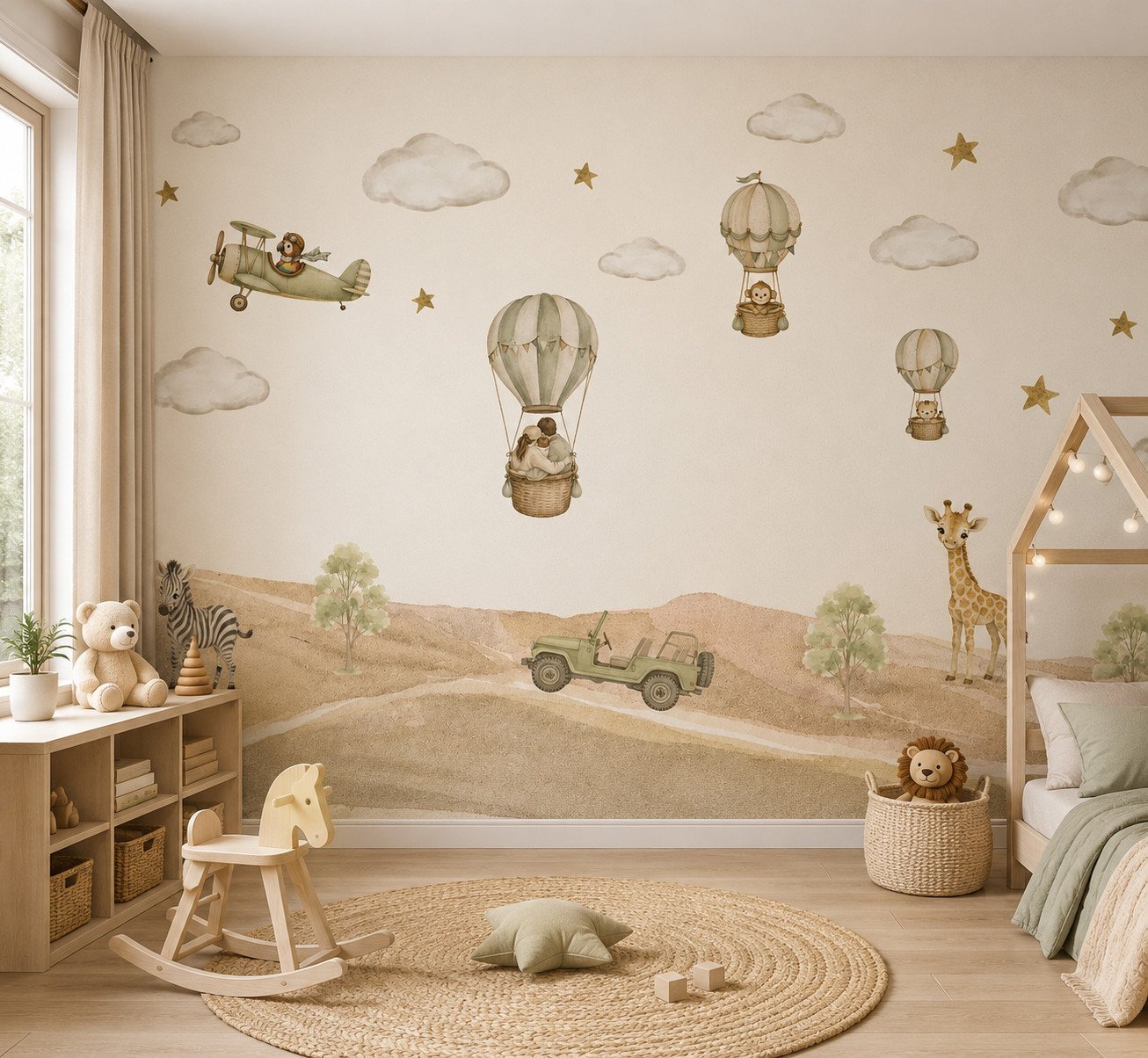 Safari Aeronauts — Luxury Kids Wallpaper Dubai