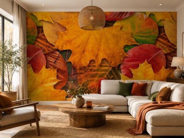 Saffron Leaves — Luxury Floral Wallpaper Dubai