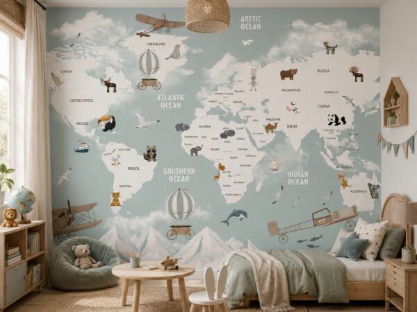 Skybound Atlas — Luxury Kids Wallpaper Dubai