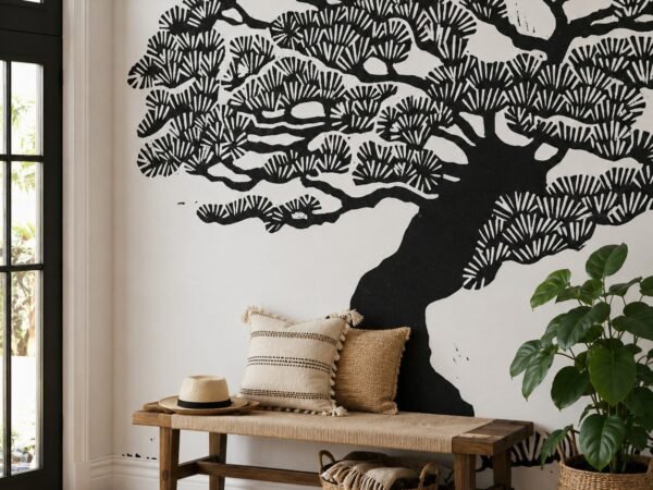 Sumi Pine — Luxury Floral Wallpaper Dubai