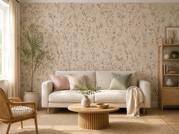 Thistle Aviary — Luxury Floral Wallpaper Dubai