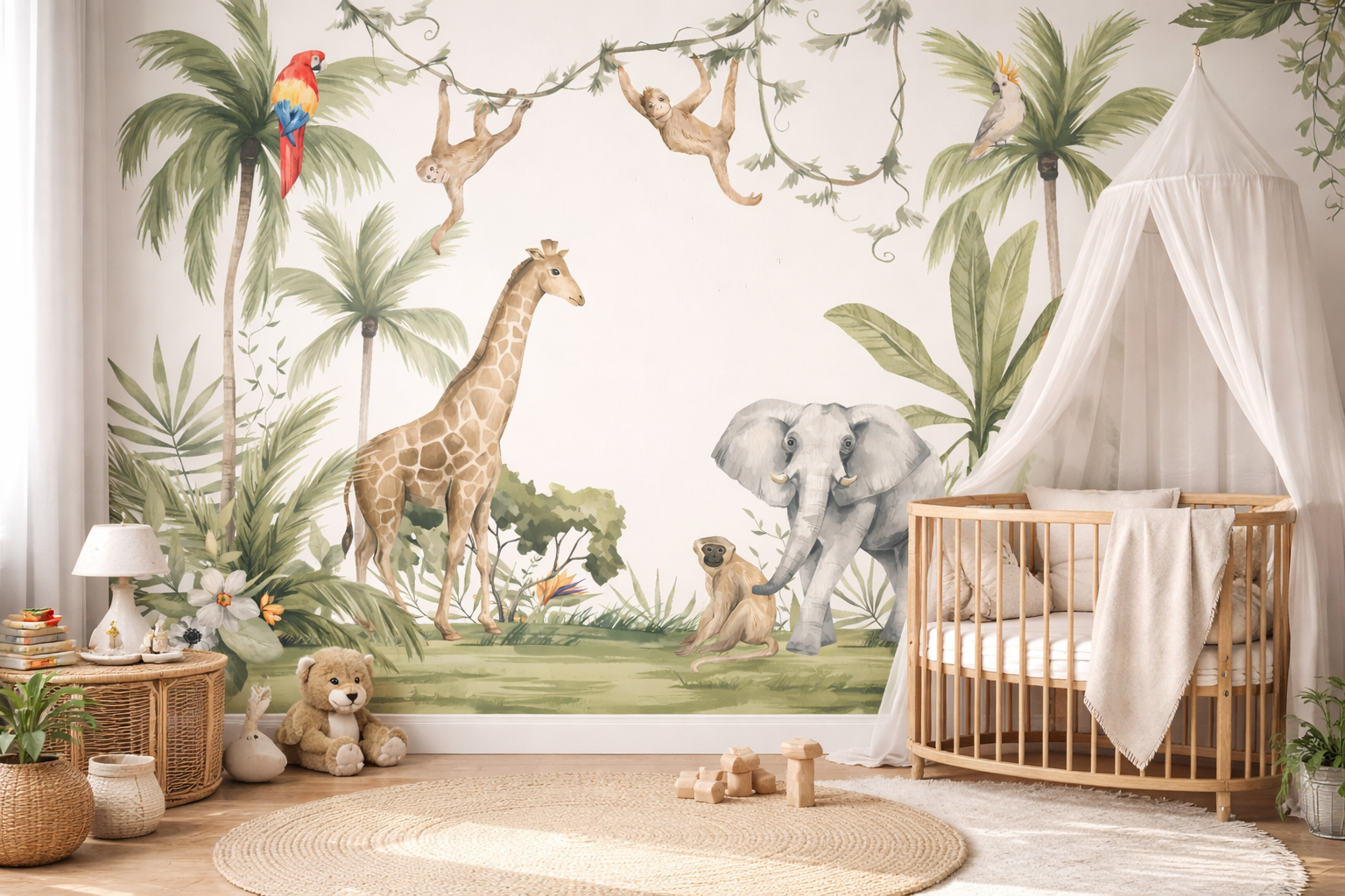 Room after premium wallpaper installation