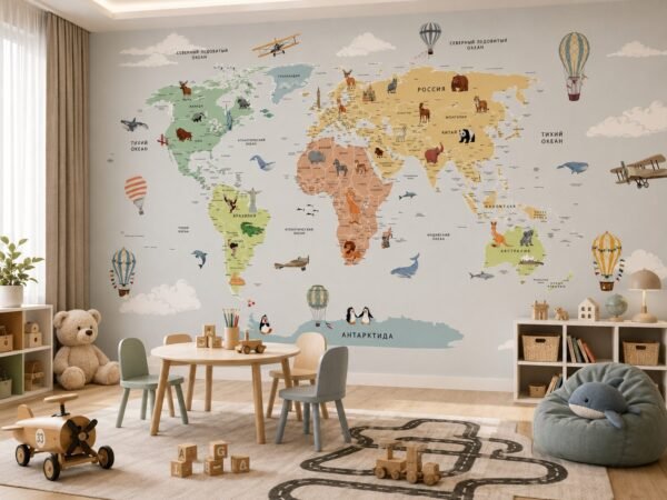 Aerial Odyssey — Luxury Kids Wallpaper Dubai