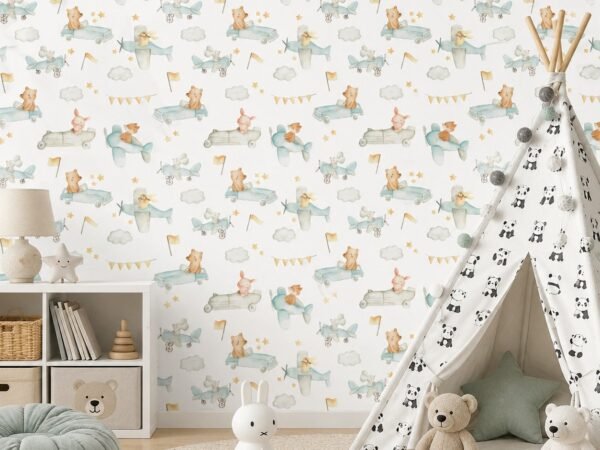 Airborne Pals — Luxury Kids Wallpaper Dubai