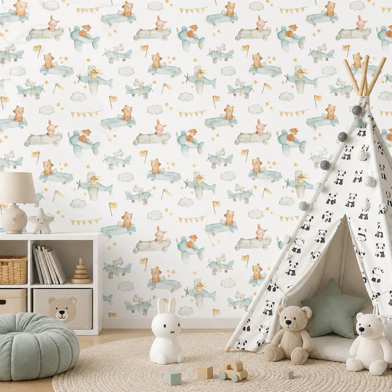 Airborne Pals — Luxury Kids Wallpaper Dubai