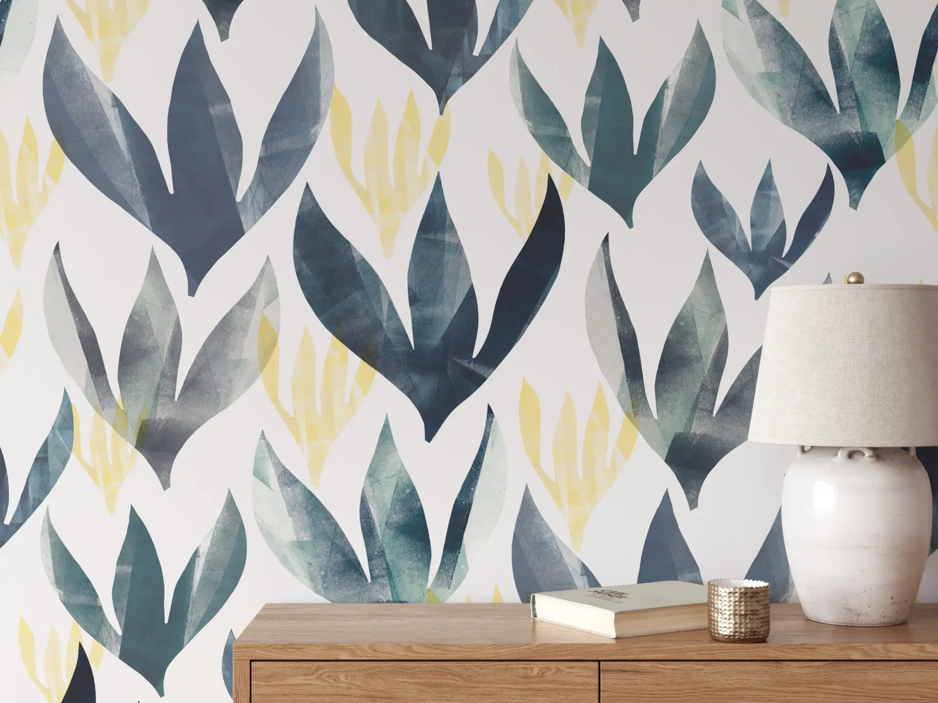 Aqua Lilies — Luxury Floral Wallpaper Dubai - Image 2