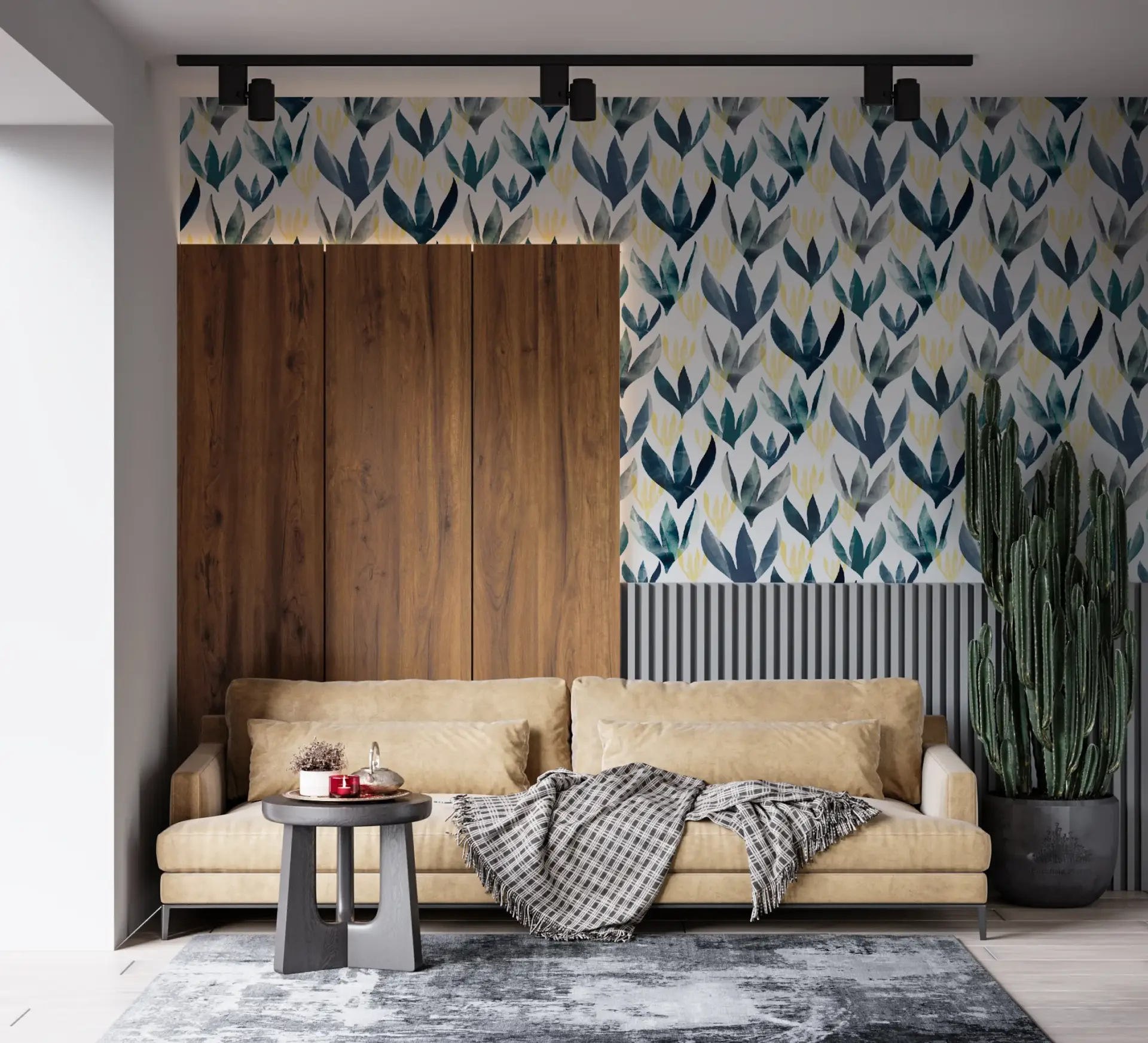 Aqua Lilies — Luxury Floral Wallpaper Dubai - Image 3