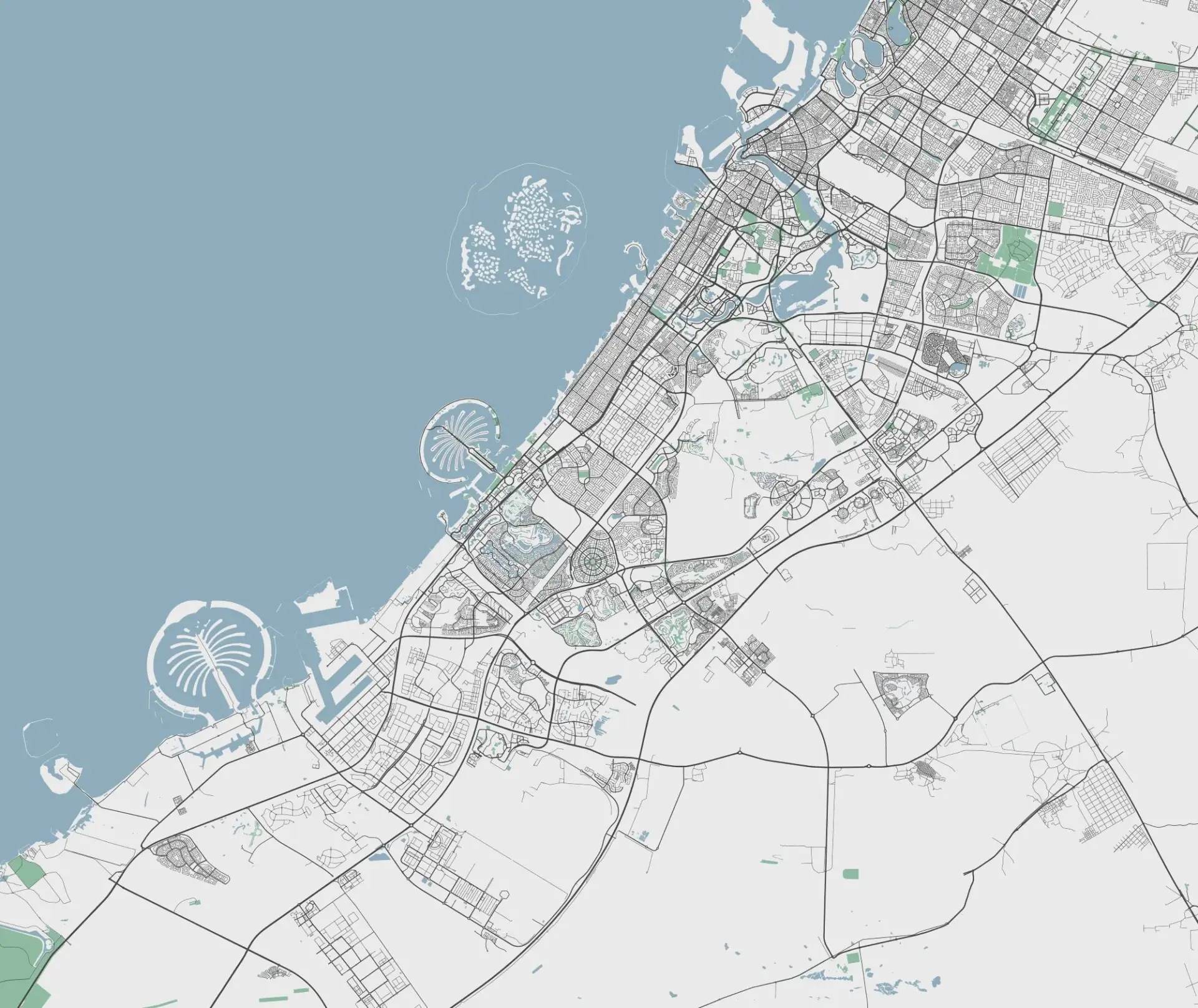 Azure District — Map & Mural Wallpaper Dubai