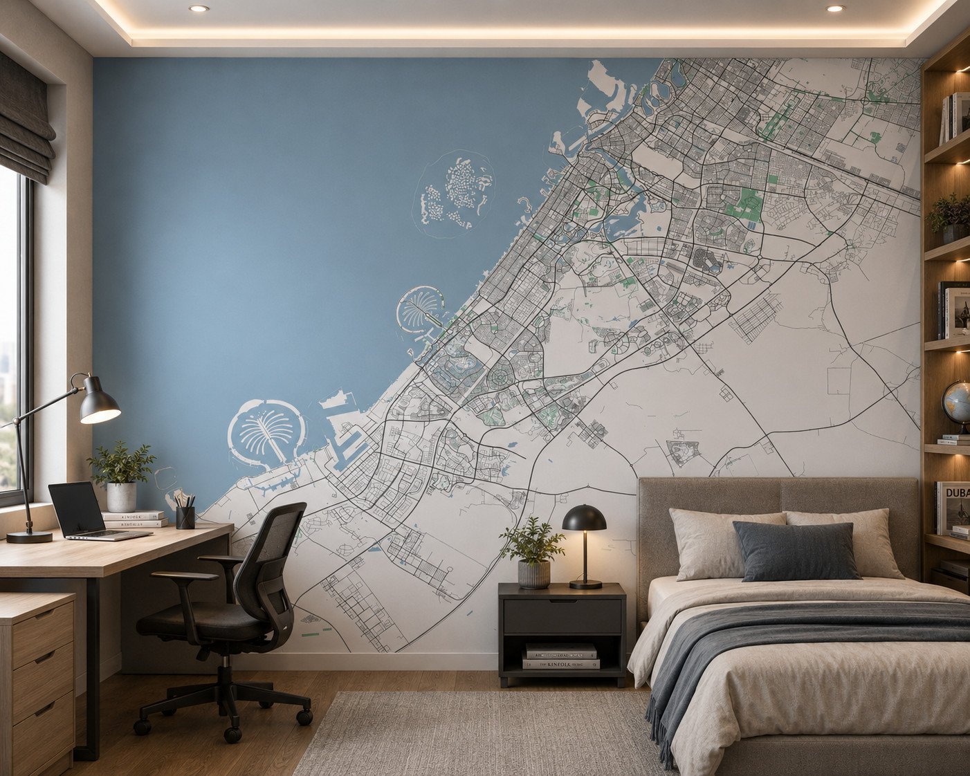 Azure District — Map & Mural Wallpaper Dubai - Image 3
