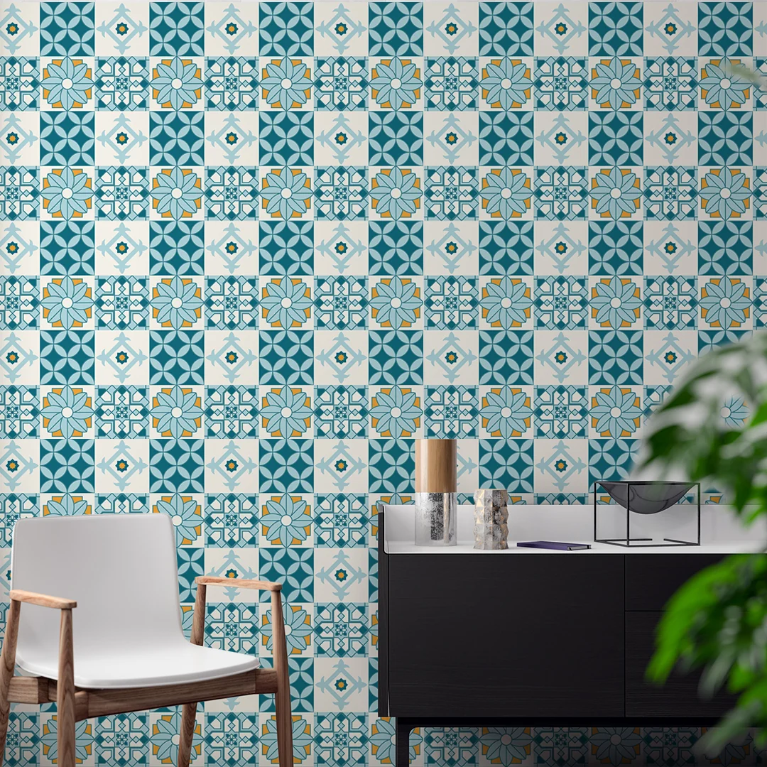 Azure Mosaic — Heritage Wallpaper Dubai - Image 2