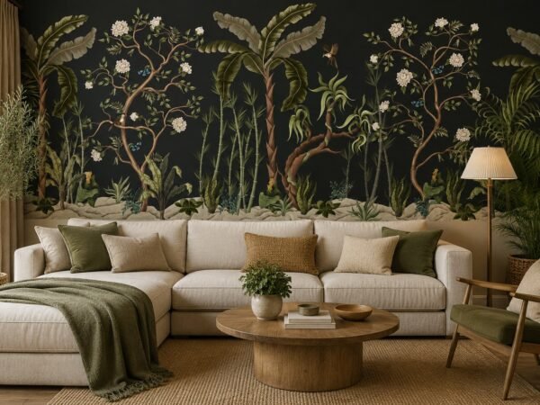 Bamboo Eden — Luxury Floral Wallpaper Dubai