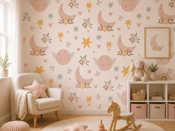 Blush Starlets — Luxury Kids Wallpaper Dubai