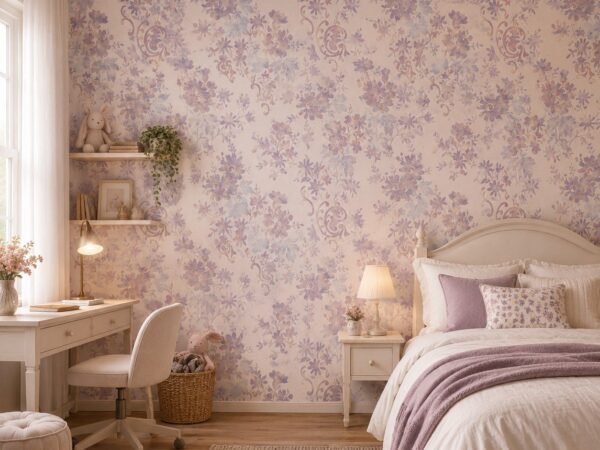 Blush Trellis — Luxury Floral Wallpaper Dubai
