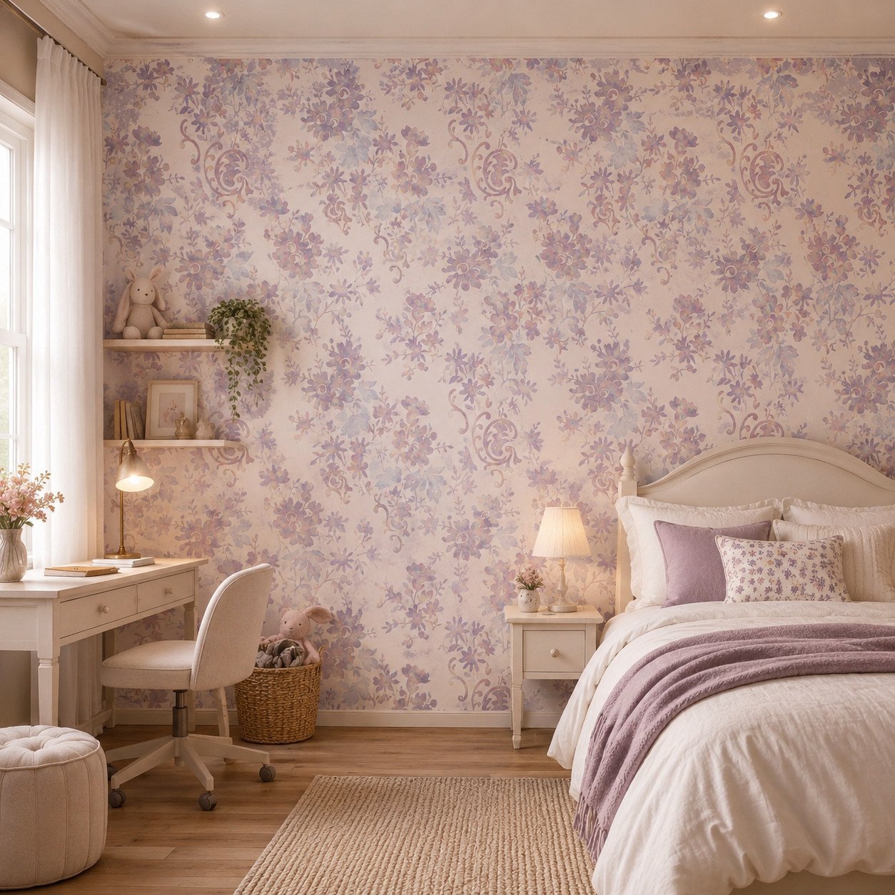 Blush Trellis — Luxury Floral Wallpaper Dubai