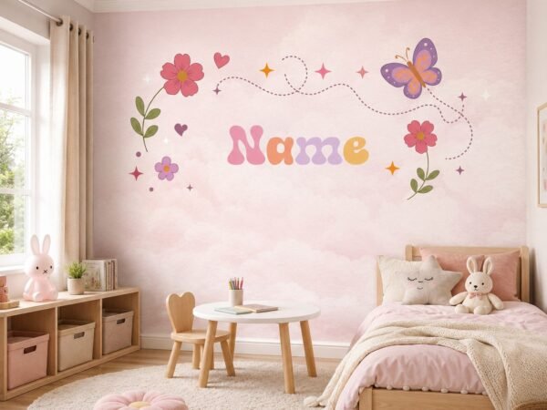 Butterfly Crest — Luxury Kids Wallpaper Dubai