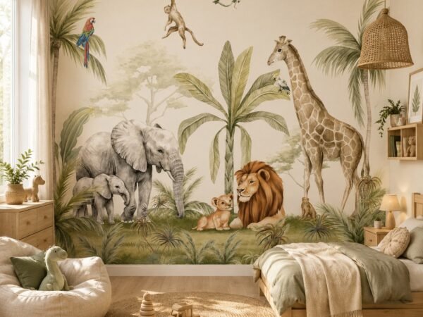 Canopy Safari — Luxury Kids Wallpaper Dubai