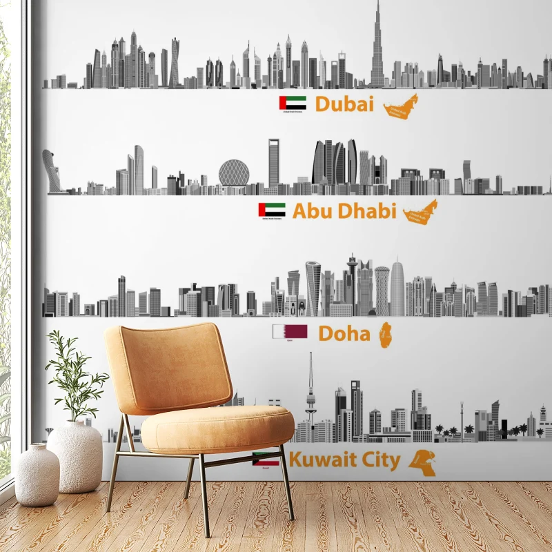 Gulf Landmarks — Map & Mural Wallpaper Dubai - Image 3