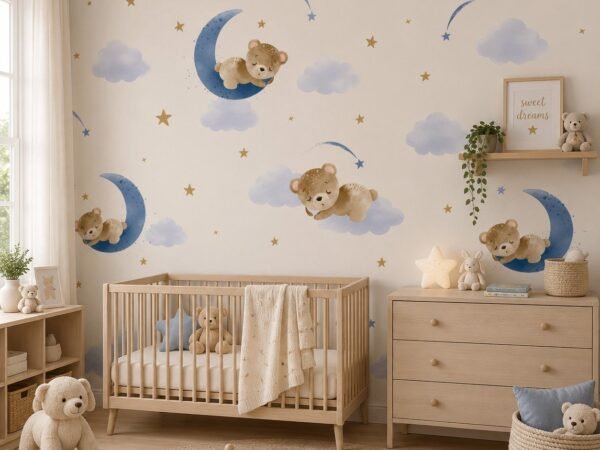 Cloud Bears — Luxury Kids Wallpaper Dubai
