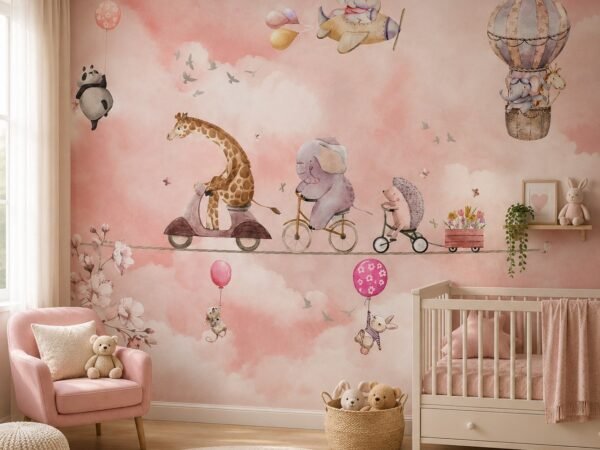 Cloud Caravan — Luxury Kids Wallpaper Dubai