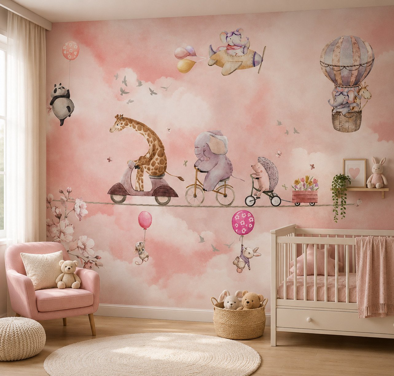 Cloud Caravan — Luxury Kids Wallpaper Dubai
