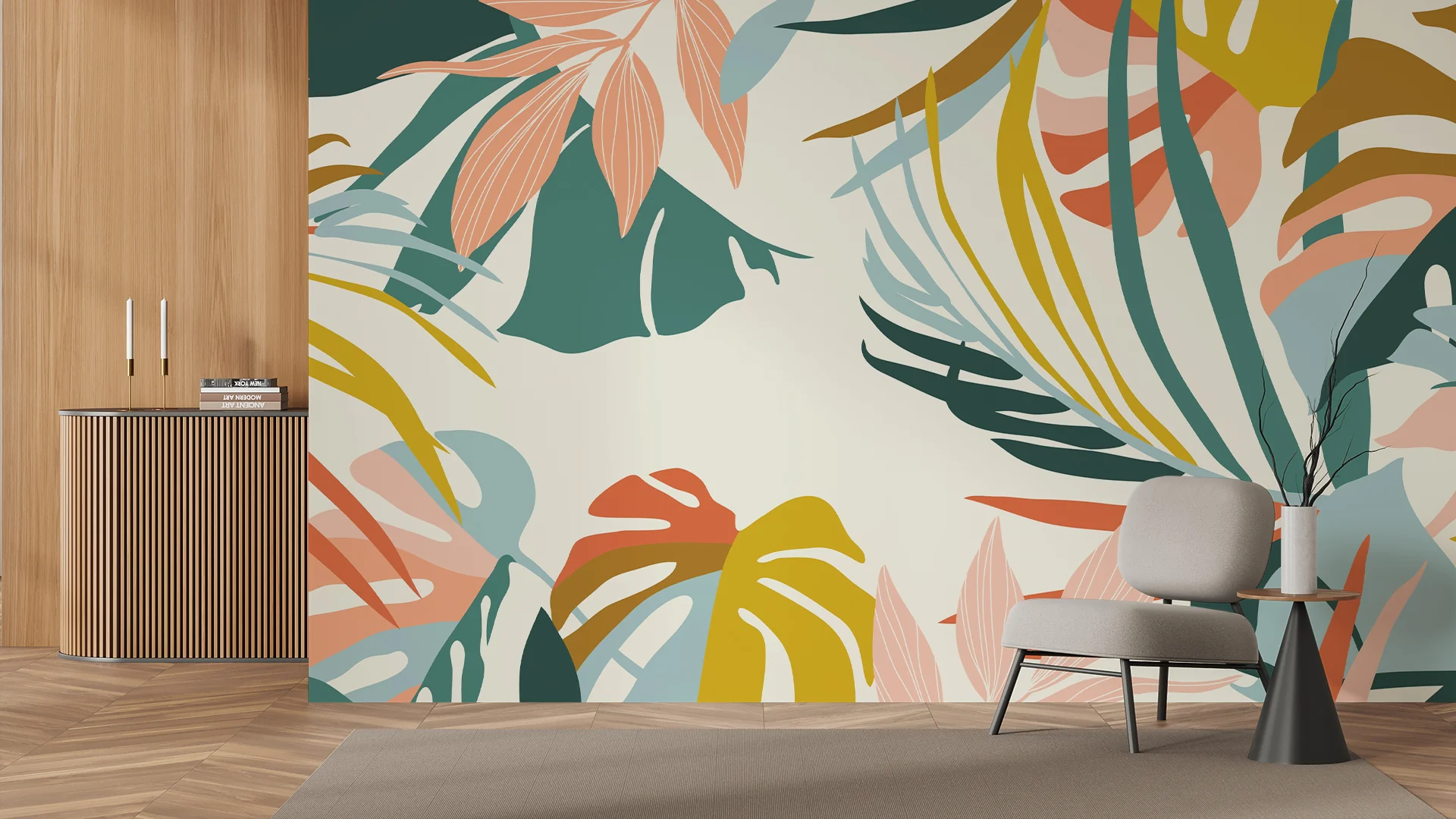 Coral Palms — Luxury Floral Wallpaper Dubai - Image 3