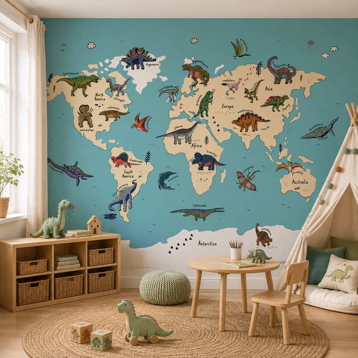Dino Atlas — Luxury Kids Wallpaper Dubai