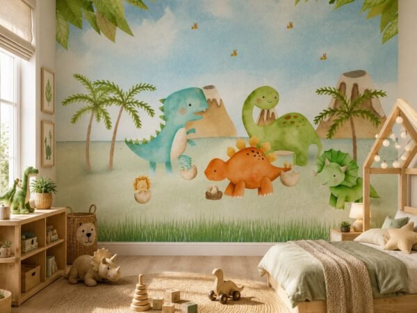 Dino Meadow — Luxury Kids Wallpaper Dubai