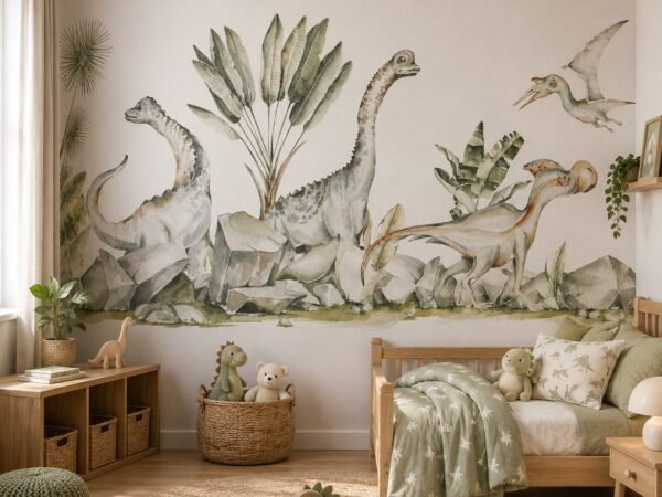 Dino Wildland — Luxury Kids Wallpaper Dubai