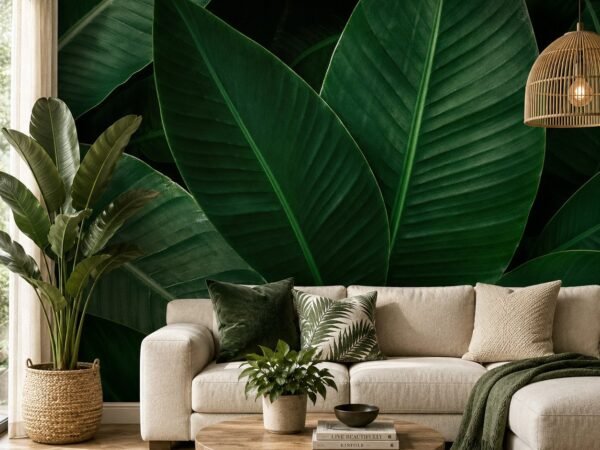 Evergreen Satin — Luxury Floral Wallpaper Dubai