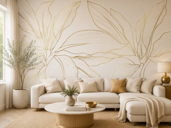 Filigree Foliage — Luxury Floral Wallpaper Dubai