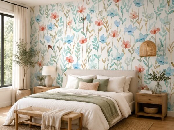 Floralia Veil — Luxury Floral Wallpaper Dubai